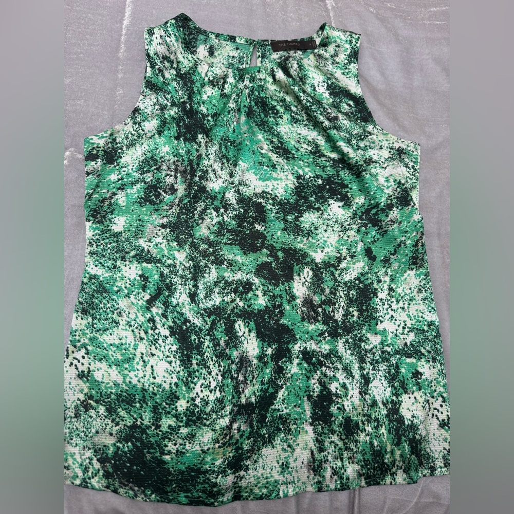 The Limited Green and Black sleeveless blouse